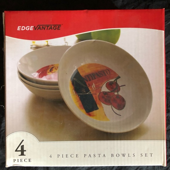 4 Piece Ceramic Pasta Bowl Set - Picture 8 of 8